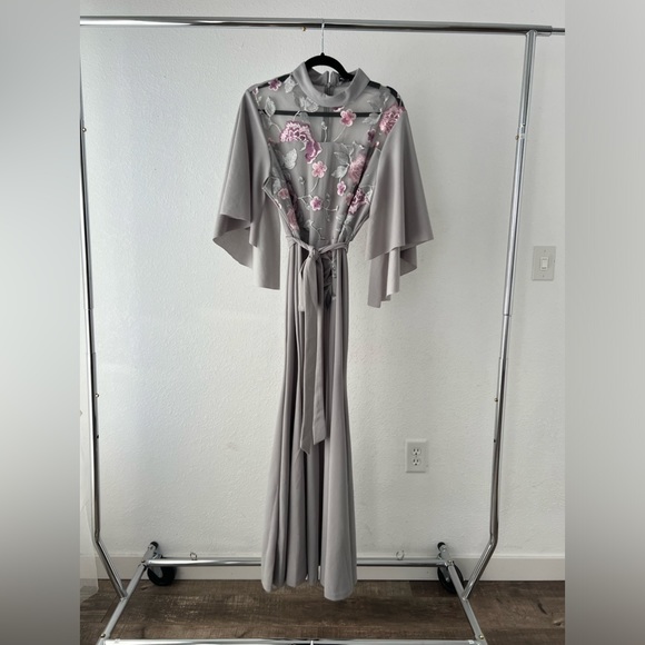 Boho floral grey maxi dress - Picture 3 of 8